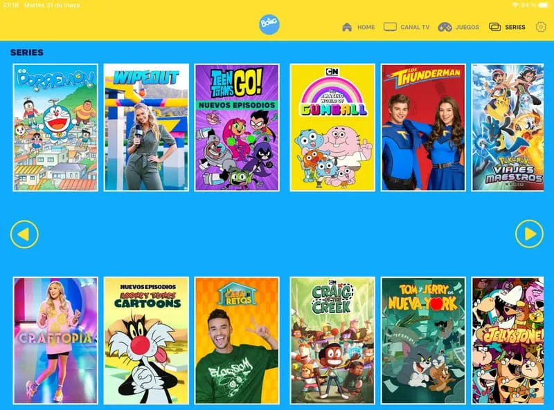 contenido infantil y juvenil en boing