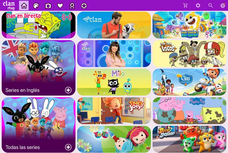 series y programas en la plataforma infantil clan