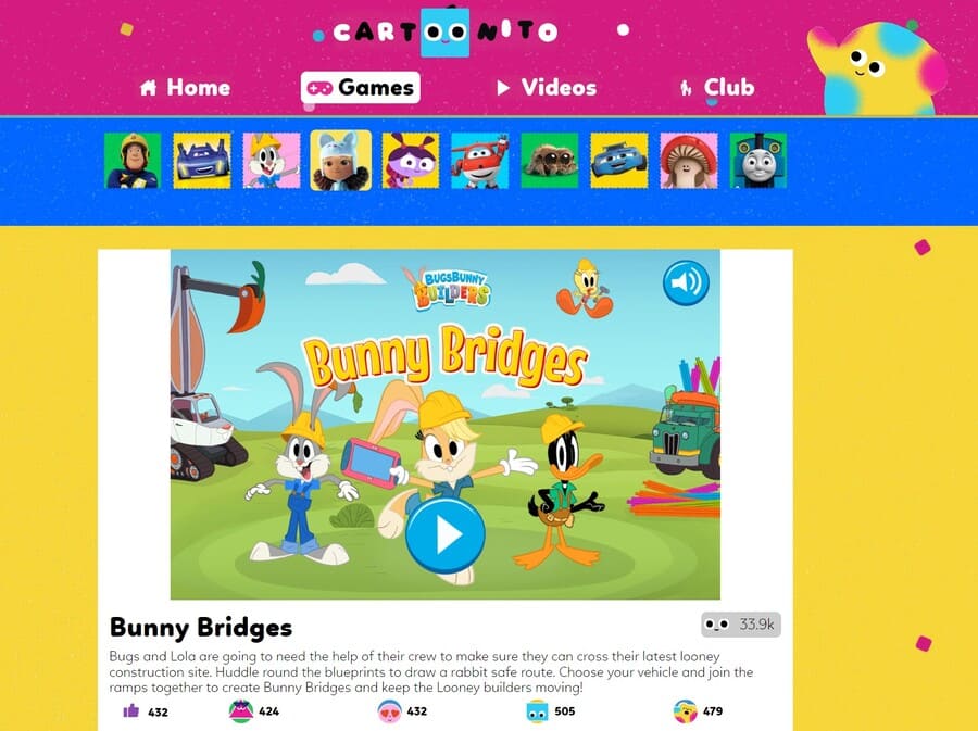 cartoonito en ingles para niños